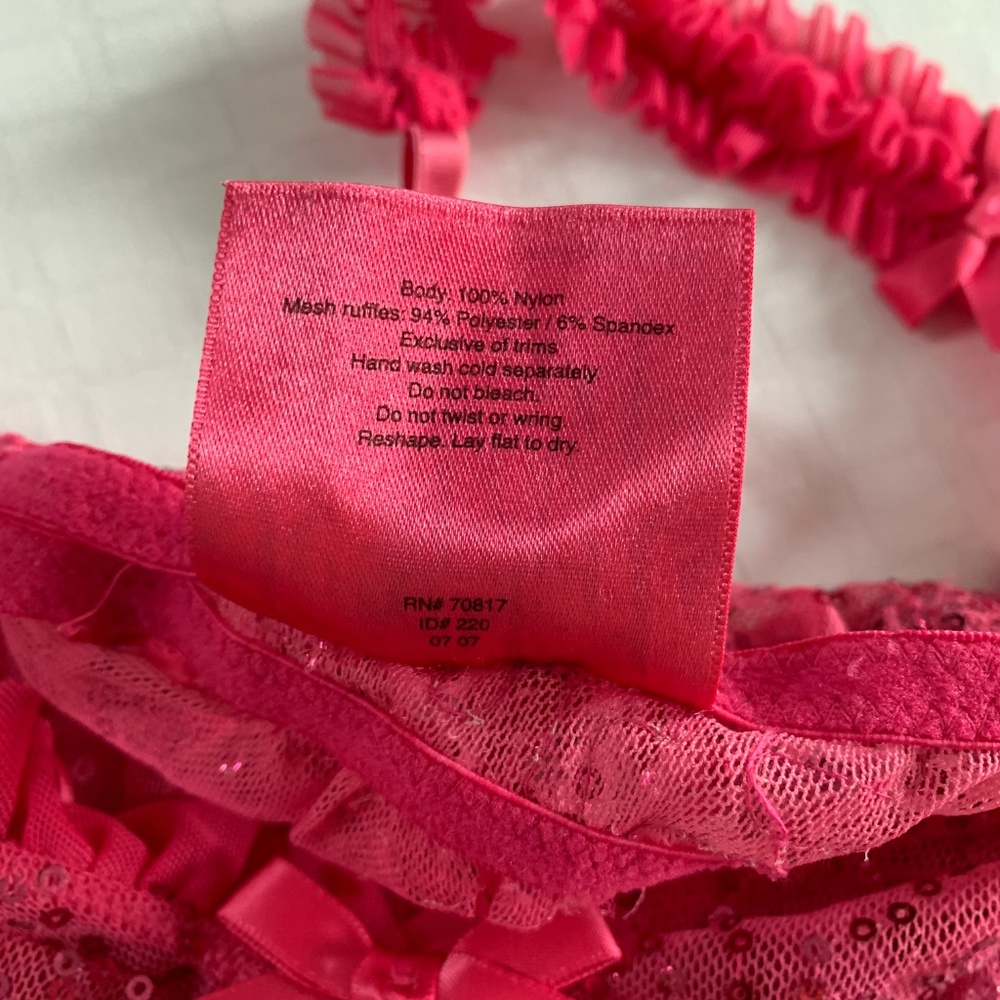 Victoria’s Secret Sexy Little Things Pink Negligee, Size Large, Sequins and Bows - Picture 8 of 8